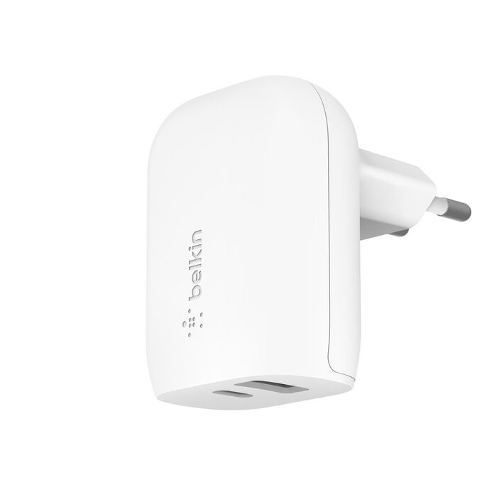 Belkin - Cargador de Carga Rápida 37W - 2 puertos (USB-A + USB-C)