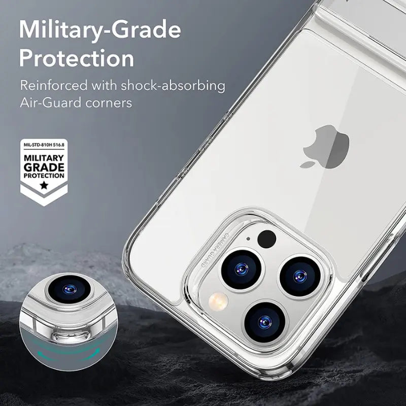 ESR Air Shield Boost - Funda iPhone 14 Pro Max Transparente con Soporte Kickstand