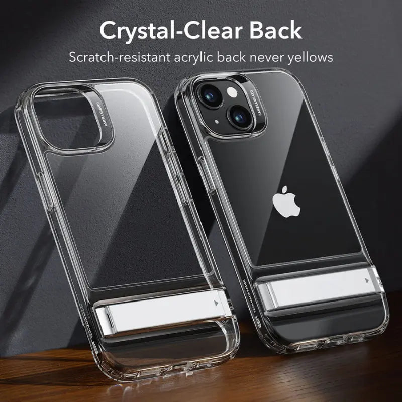 ESR Air Shield Boost - Funda iPhone 15 Plus Transparente con Soporte Kickstand