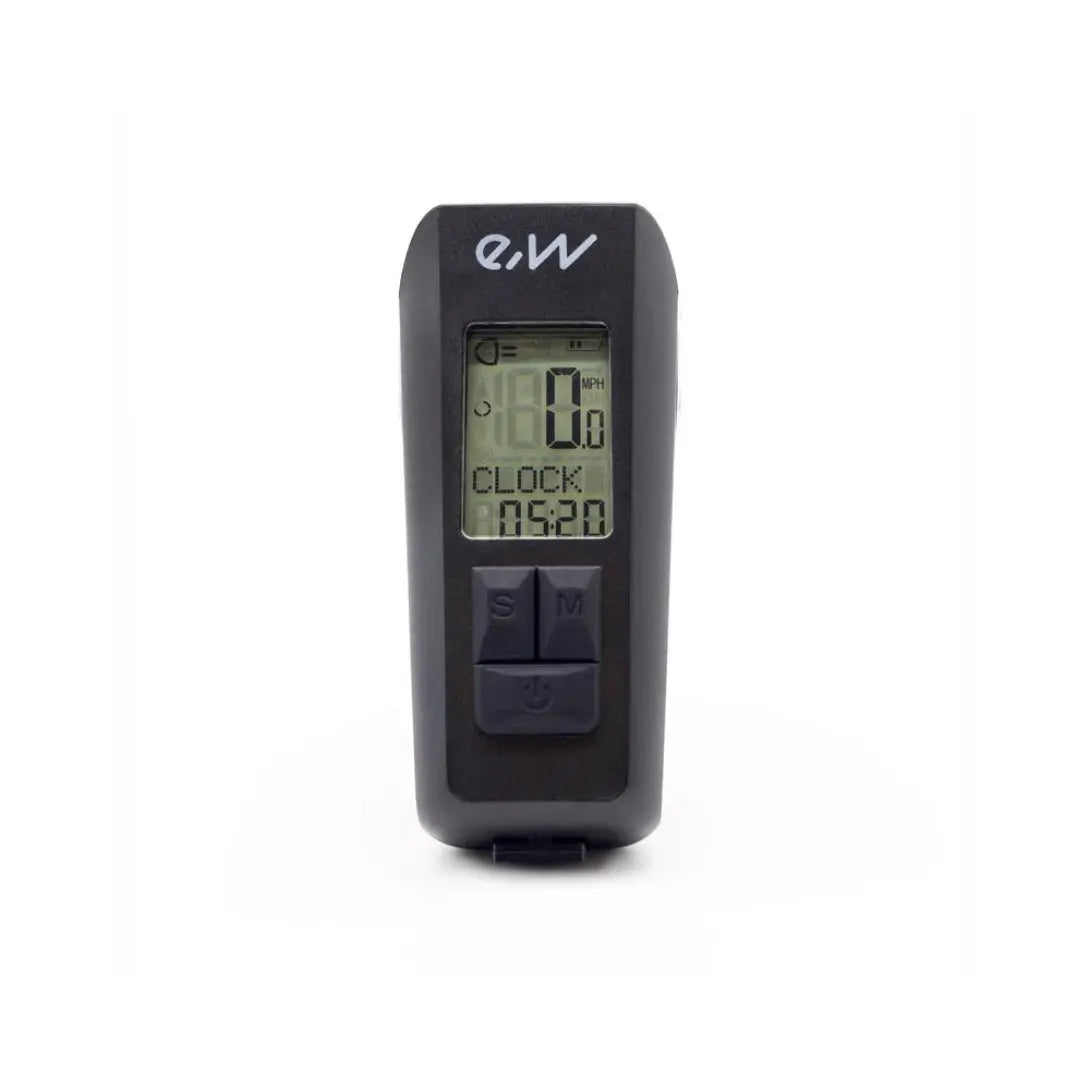 Luz Led Frontal Recargable con display de velocidad,temperatura,hora y Km
