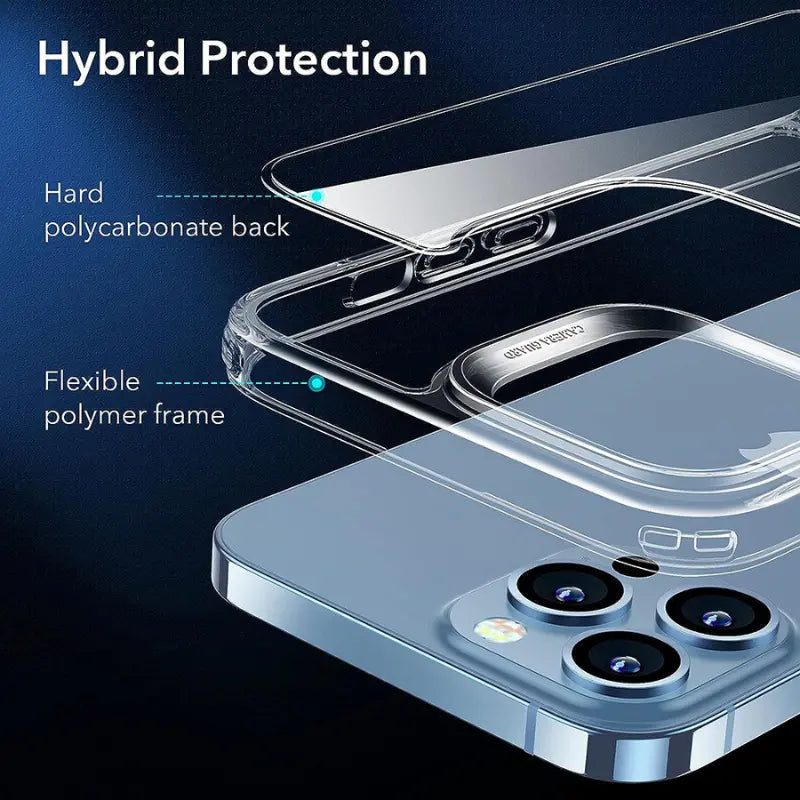 ESR Air Shield Boost - Funda iPhone 13 Pro Transparente con Soporte Kickstand