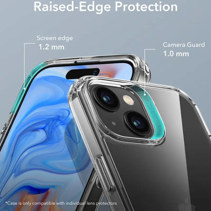 ESR Air Shield Boost - Funda iPhone 15 Plus Transparente con Soporte Kickstand
