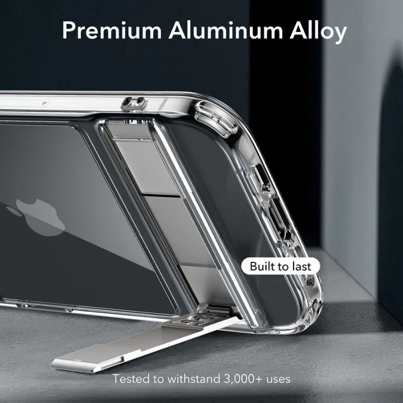 ESR Air Shield Boost - Funda iPhone 15 Plus Transparente con Soporte Kickstand